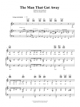 page one of The Man That Got Away (Piano, Vocal & Guitar Chords (Right-Hand Melody))
