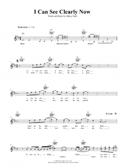 page one of I Can See Clearly Now (Lead Sheet / Fake Book)