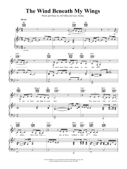 page one of The Wind Beneath My Wings (Piano, Vocal & Guitar Chords (Right-Hand Melody))