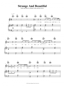 page one of Strange And Beautiful (Piano, Vocal & Guitar Chords (Right-Hand Melody))