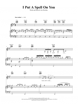page one of I Put A Spell On You (Piano, Vocal & Guitar Chords (Right-Hand Melody))