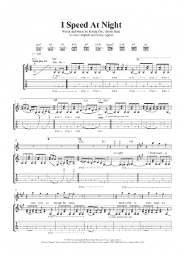page one of I Speed At Night (Guitar Tab)