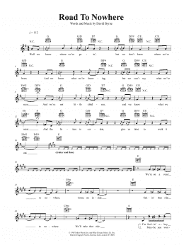 page one of Road To Nowhere (Lead Sheet / Fake Book)