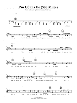 page one of I'm Gonna Be (500 Miles) (Lead Sheet / Fake Book)