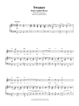page one of Swanee (Piano, Vocal & Guitar Chords (Right-Hand Melody))