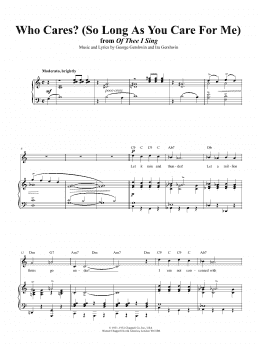 page one of Who Cares? (So Long As You Care For Me) (Piano, Vocal & Guitar Chords (Right-Hand Melody))