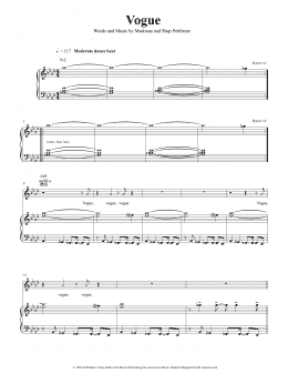 page one of Vogue (Piano, Vocal & Guitar Chords (Right-Hand Melody))
