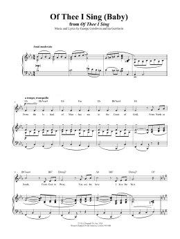 page one of Of Thee I Sing (Piano, Vocal & Guitar Chords (Right-Hand Melody))