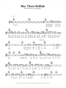 page one of Hey There Delilah (Lead Sheet / Fake Book)