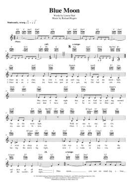 page one of Blue Moon (Lead Sheet / Fake Book)