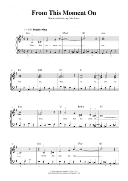 page one of From This Moment On (from Out Of This World) (Easy Piano)