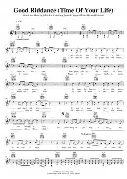 page one of Good Riddance (Time Of Your Life) (Lead Sheet / Fake Book)