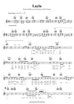 page one of Layla (unplugged) (Lead Sheet / Fake Book)
