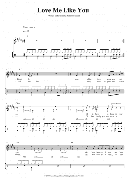 page one of Love Me Like You (Drums)