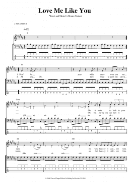 page one of Love Me Like You (Bass Guitar Tab)