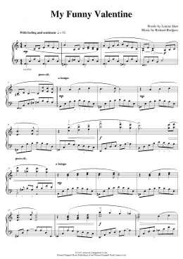 page one of My Funny Valentine (arr. Pam Wedgwood) (Piano Solo)
