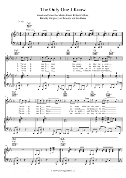 page one of The Only One I Know (Piano, Vocal & Guitar Chords (Right-Hand Melody))