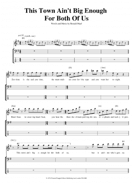 page one of This Town Ain't Big Enough For Both Of Us (Bass Guitar Tab)