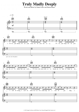 page one of Truly, Madly, Deeply (Piano, Vocal & Guitar Chords (Right-Hand Melody))