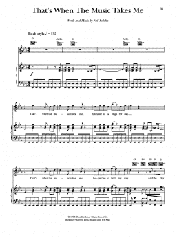 page one of That's When The Music Takes Me (Piano, Vocal & Guitar Chords (Right-Hand Melody))