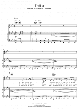 page one of Thriller (Piano, Vocal & Guitar Chords (Right-Hand Melody))