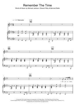 page one of Remember The Time (Piano, Vocal & Guitar Chords (Right-Hand Melody))