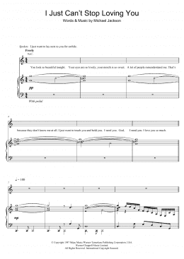 page one of I Just Can't Stop Loving You (Piano, Vocal & Guitar Chords (Right-Hand Melody))