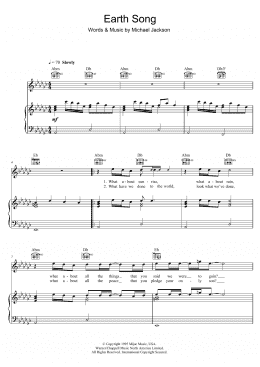 page one of Earth Song (Piano, Vocal & Guitar Chords (Right-Hand Melody))