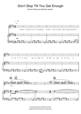 page one of Don't Stop Till You Get Enough (Piano, Vocal & Guitar Chords (Right-Hand Melody))