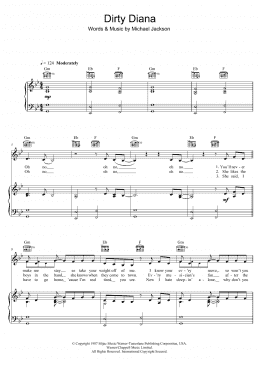 page one of Dirty Diana (Piano, Vocal & Guitar Chords (Right-Hand Melody))