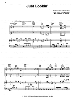 page one of Just Lookin' (Piano, Vocal & Guitar Chords (Right-Hand Melody))