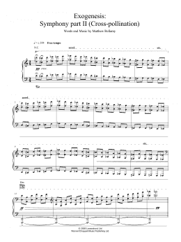 page one of Exogenesis: Symphony Part II (Cross Pollination) (Piano, Vocal & Guitar Chords (Right-Hand Melody))