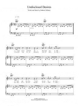 page one of Undisclosed Desires (Piano, Vocal & Guitar Chords (Right-Hand Melody))