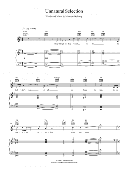 page one of Unnatural Selection (Piano, Vocal & Guitar Chords (Right-Hand Melody))