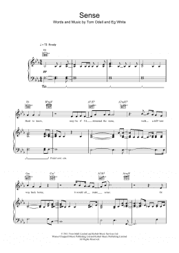 page one of Sense (Piano, Vocal & Guitar Chords (Right-Hand Melody))
