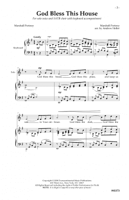 page one of God Bless This House (SATB Choir)