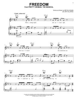 page one of Freedom (from Pretty Woman: The Musical) (Piano, Vocal & Guitar Chords (Right-Hand Melody))