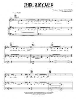 page one of This Is My Life (from Pretty Woman: The Musical) (Piano, Vocal & Guitar Chords (Right-Hand Melody))