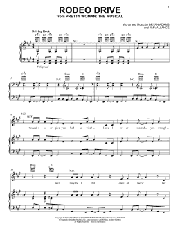 page one of Rodeo Drive (from Pretty Woman: The Musical) (Piano, Vocal & Guitar Chords (Right-Hand Melody))