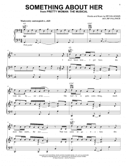 page one of Something About Her (from Pretty Woman: The Musical) (Piano, Vocal & Guitar Chords (Right-Hand Melody))