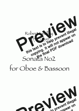 page one of Sonata No2 for Oboe & Bassoon