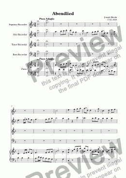 page one of Abendlied (Haydn)