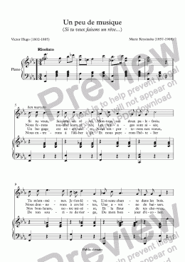 page one of Un peu de musique (Marie Krysinska / Victor Hugo))
