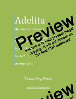 page one of Adelita-Trombone Solo with Piano Accompaniment