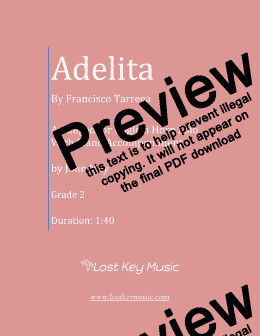 page one of Adelita-English Horn Solo with Piano Accompaniment