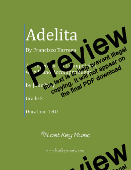 page one of Adelita-Bb Trumpet Solo with Piano Accompaniment