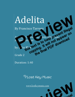 page one of Adelita-Horn in F Solo with Piano Accompaniment