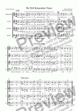 page one of We Will Remember Them for S.A.T.B. Choir