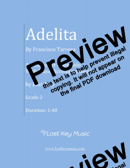 page one of Adelita-Oboe Solo with Piano Accompaniment