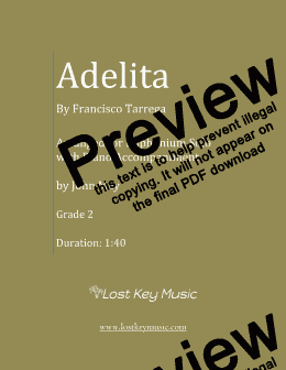 page one of Adelita-Euphonium Solo with Piano Accompaniment